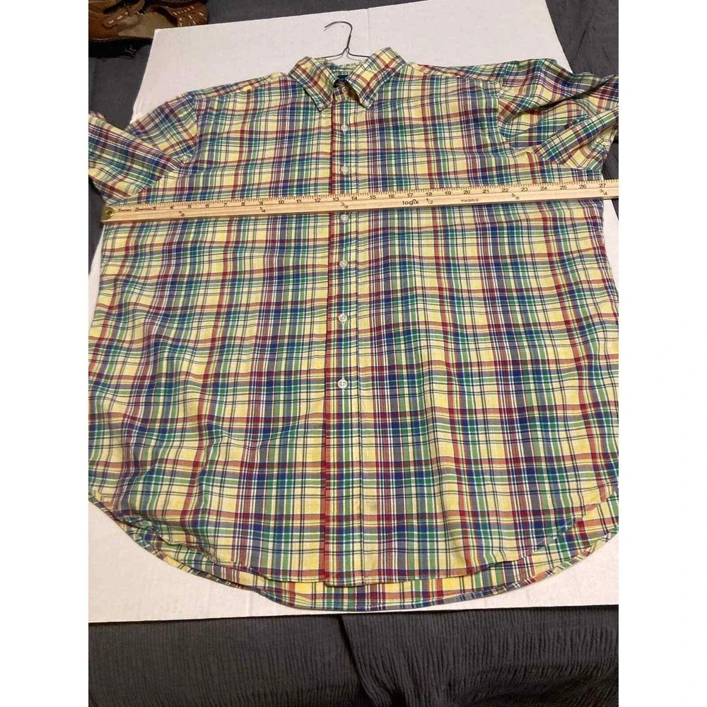 Ralph Lauren Mens XL Classic‎ Fit Short Sleeve Plaid Button Down Shirt